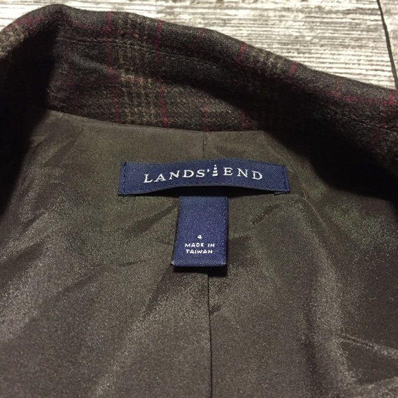 Lands End Plaid Wool Cashmere Blazer Women’s 4 Brown 3 Button. - Picture 10 of 10